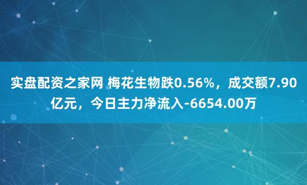 实盘配资之家网 梅花生物跌0.56%，成交额7.90亿元，今日主力净流入-6654.00万