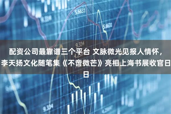 配资公司最靠谱三个平台 文脉微光见报人情怀，李天扬文化随笔集《不啻微芒》亮相上海书展收官日